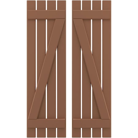 Americraft 4-Board (2 Batten) Wood Spaced Board-n-Batten Shutters W/ Z-Bar, ARW102SB415X58BTH